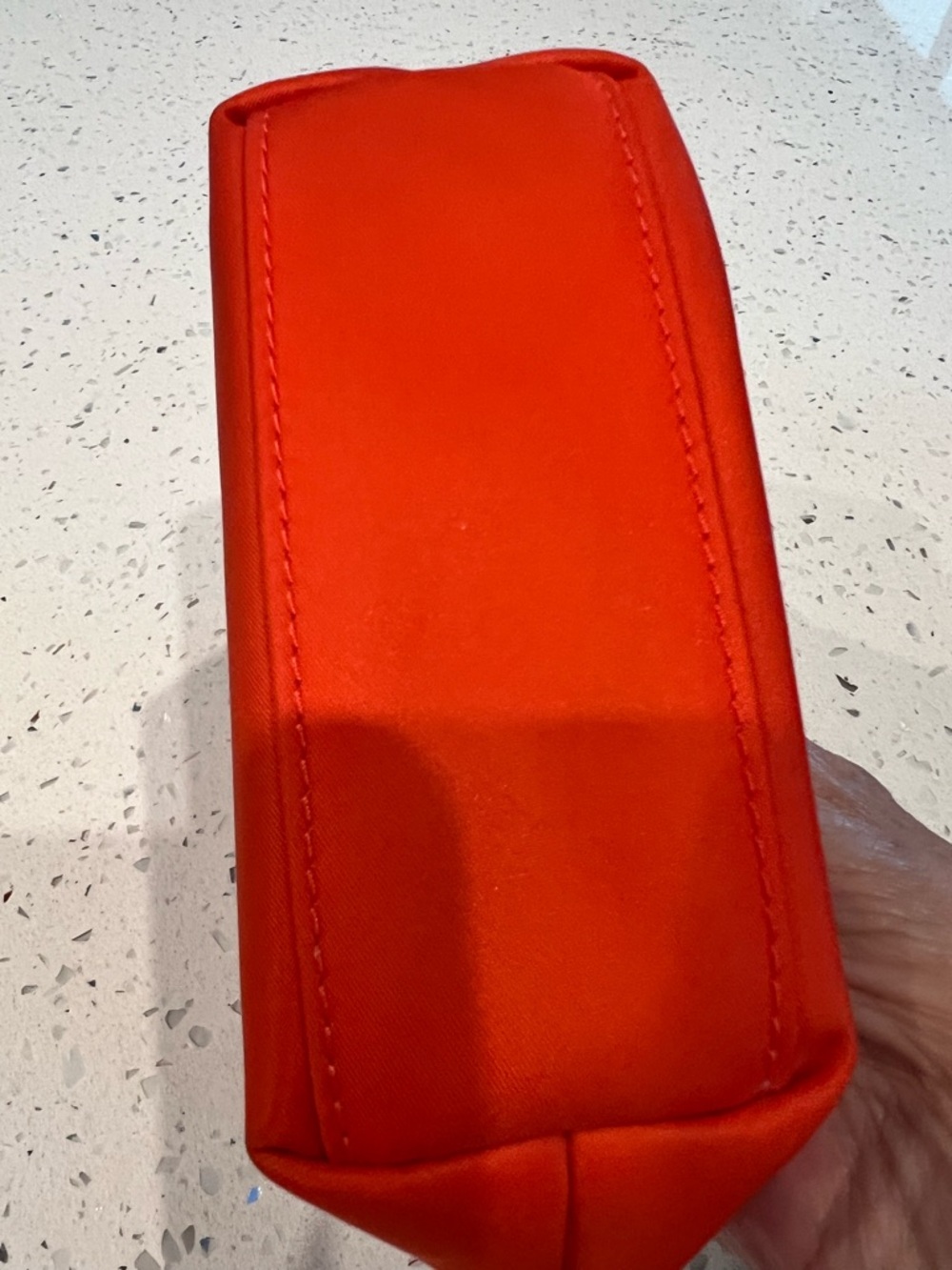 Dooney & Bourke Bright Orange Cosmetic Pouch with Leather Logo - Picture 3 of 6